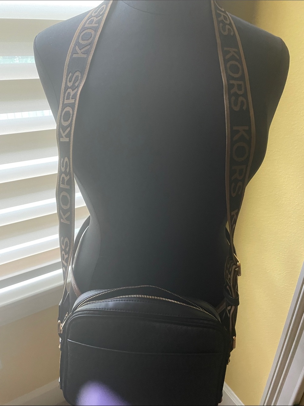 Michael Kors Black Crossbody Messenger with Logo Strap